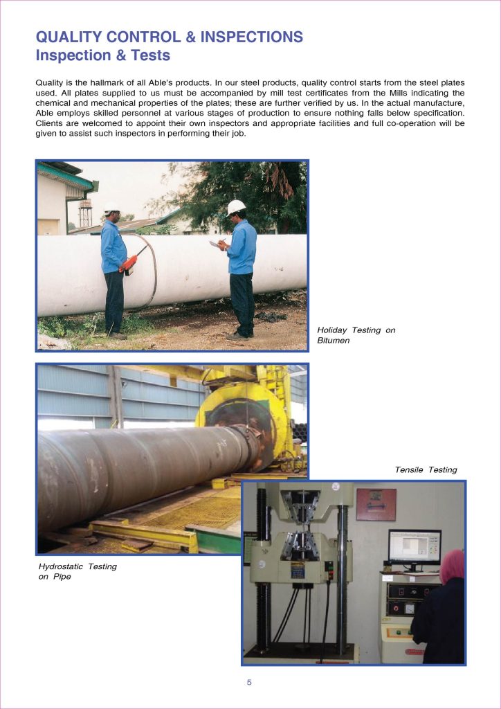 Process & Quality - ABLE STEEL PIPES SDN BHD